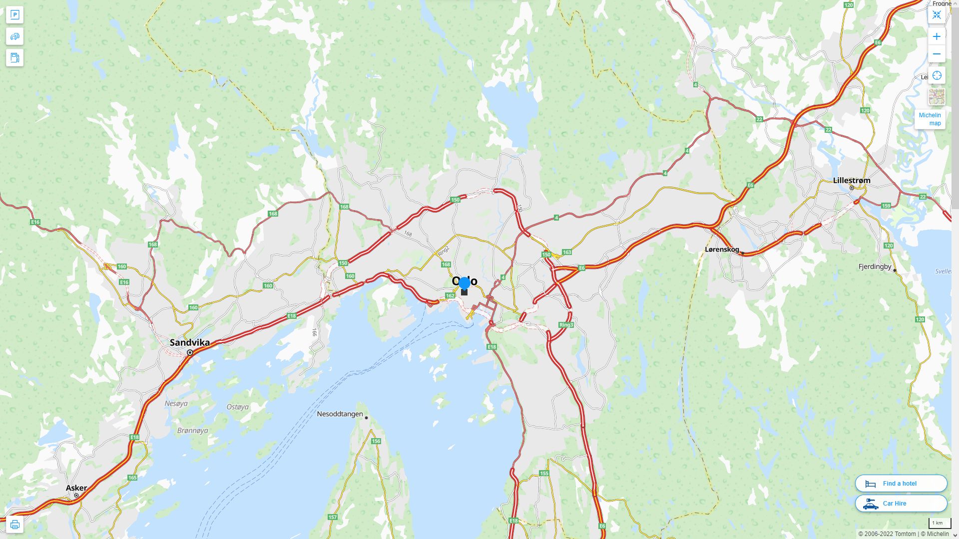 Oslo Norvege Autoroute et carte routiere